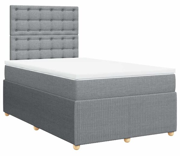 Box spring postel s matrací světle šedá 120x190 cm textil 3292009