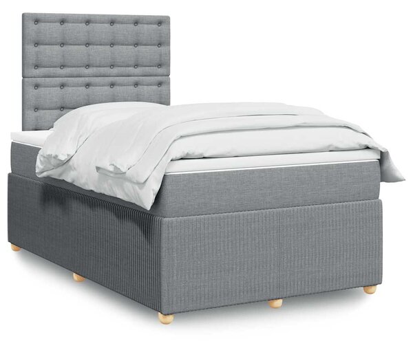 Box spring postel s matrací světle šedá 120x190 cm textil 3292009