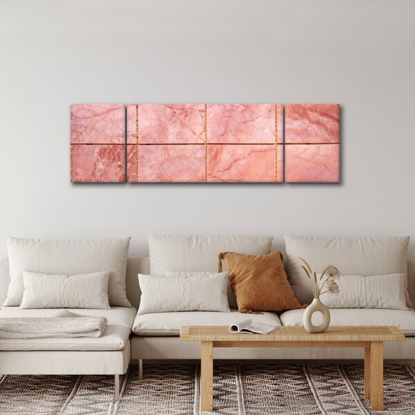 Obraz - Růžové, mramorované dlaždice (170x50 cm)