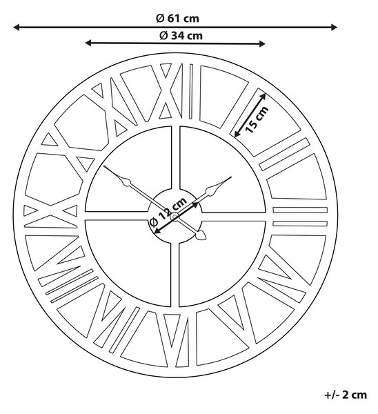 Nástěnné hodiny NOTTWIL 61 cm Kov Zlatá