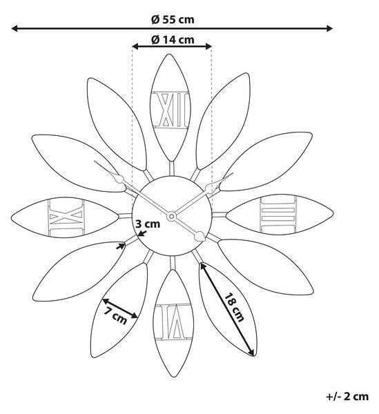 Nástěnné hodiny BEINWIL 55 cm Kov Hnědá