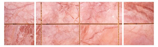 Obraz - Růžové, mramorované dlaždice (170x50 cm)