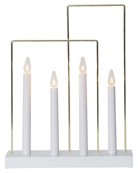 Eglo 410985 - Vánoční svícen GLOSSY FRAME 4xE10/3W/230V bílá
