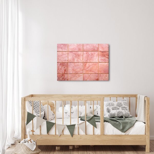 Obraz - Růžové, mramorované dlaždice (70x50 cm)
