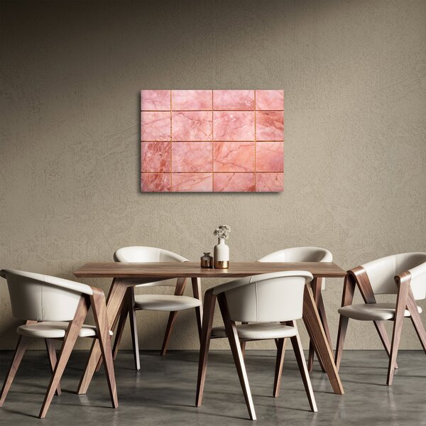 Obraz - Růžové, mramorované dlaždice (70x50 cm)