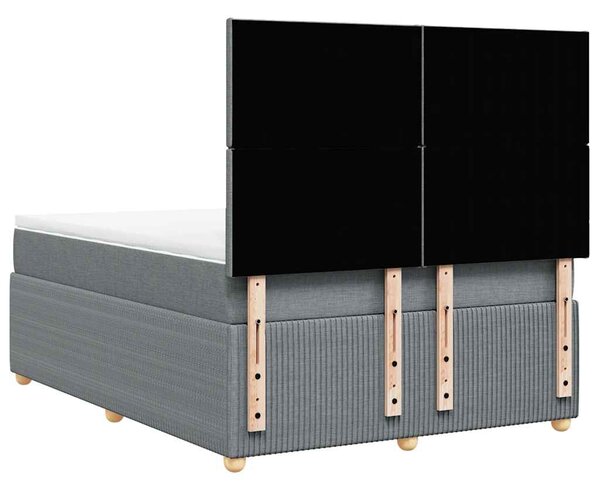 Box spring postel s matrací světle šedá 140 x 190 cm textil 3292044