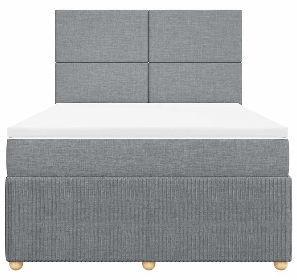 Box spring postel s matrací světle šedá 140 x 190 cm textil 3292044