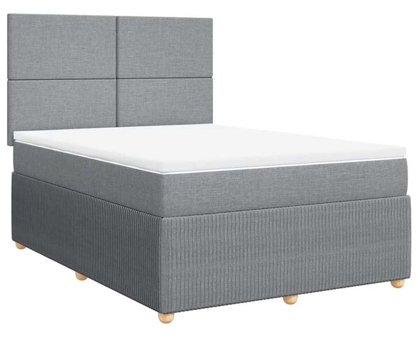 Box spring postel s matrací světle šedá 140 x 190 cm textil 3292044