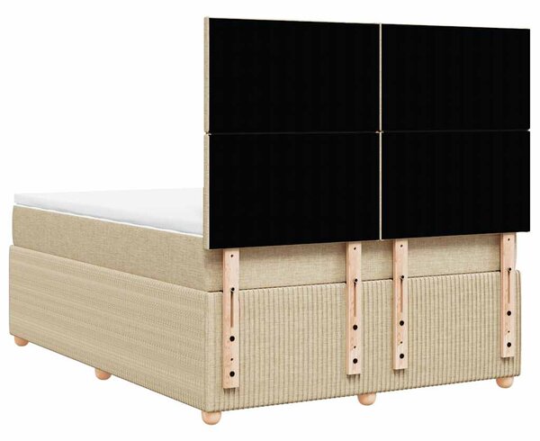 Box spring postel s matrací krémová 140x190 cm textil 3292049