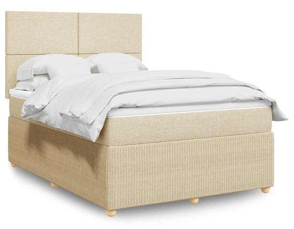 Box spring postel s matrací krémová 140x190 cm textil 3292049