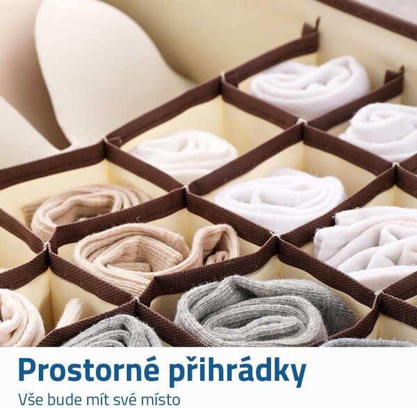 Textilní úložný box s přihrádkami - malý