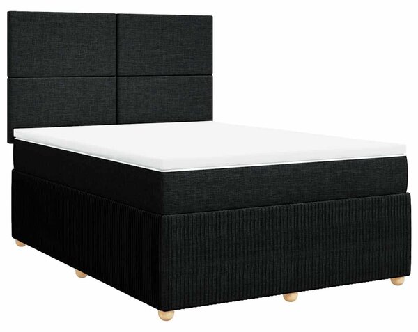 Box spring postel s matrací černá 140 x 190 cm textil 3292046