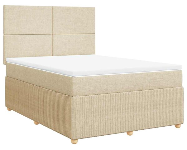 Box spring postel s matrací krémová 140x190 cm textil 3292049
