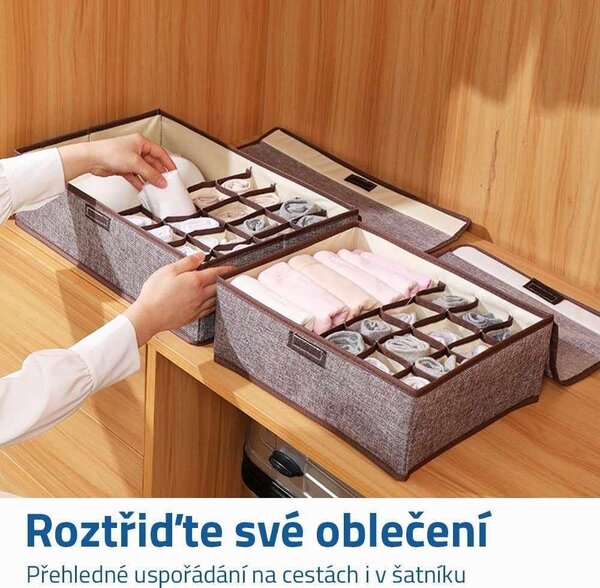 Textilní úložný box s přihrádkami - malý