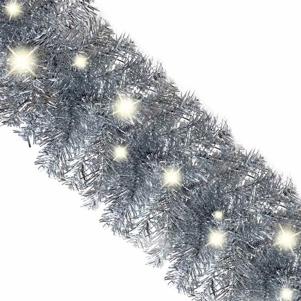 Vánoční girlanda s LED světýlky 20 m stříbrná 329206