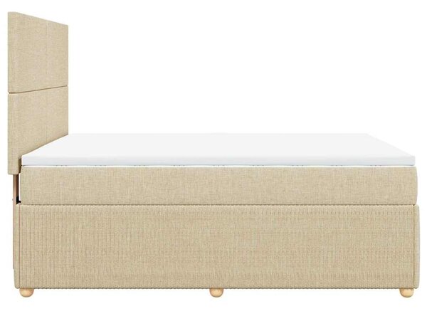 Box spring postel s matrací krémová 140x190 cm textil 3292049