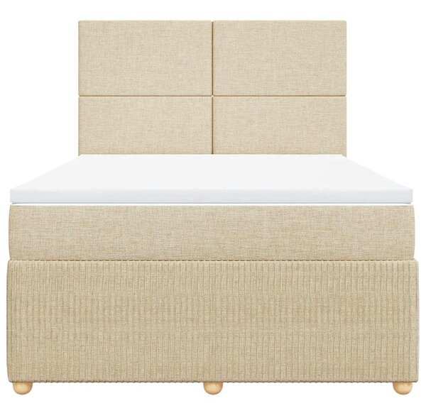 Box spring postel s matrací krémová 140x190 cm textil 3292049