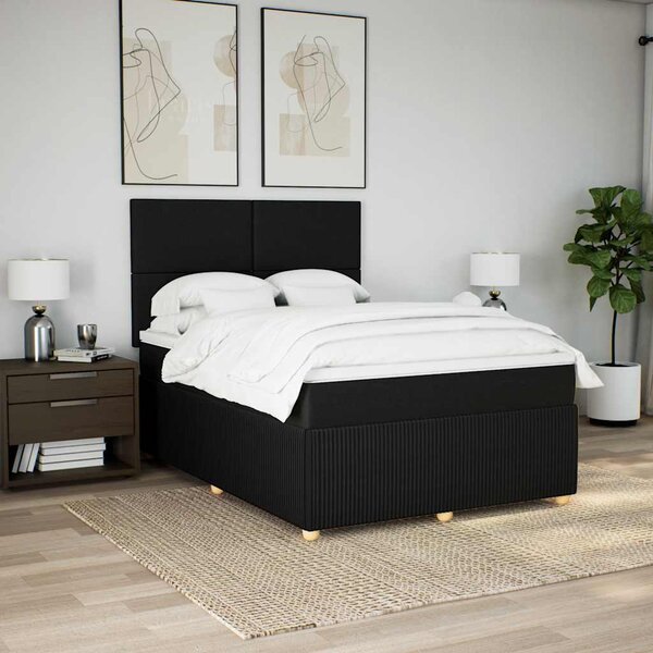 Box spring postel s matrací černá 140 x 190 cm textil 3292046
