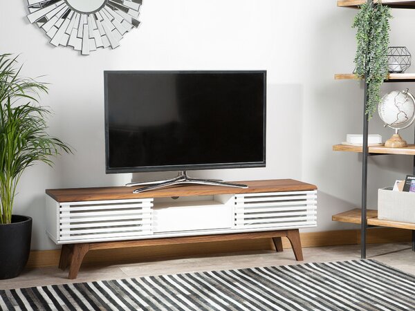 TV stolek DETROIT Hnědá/Bílá
