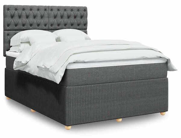 Box spring postel s matrací tmavě šedý 140 x 190 cm textil 3292059
