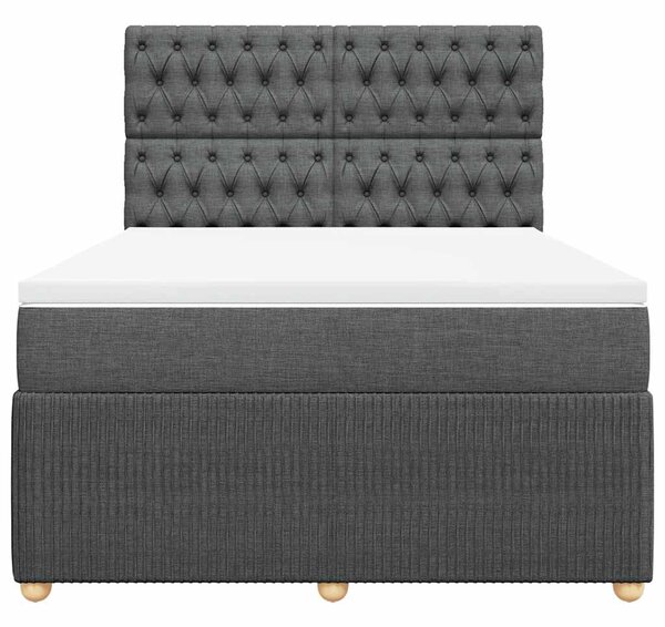 Box spring postel s matrací tmavě šedý 140 x 190 cm textil 3292059