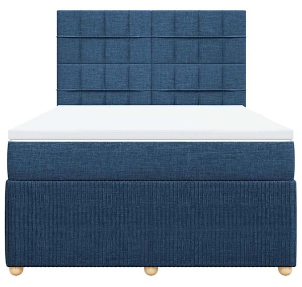 Box spring postel s matrací modrá 140x190 cm textil 3292057