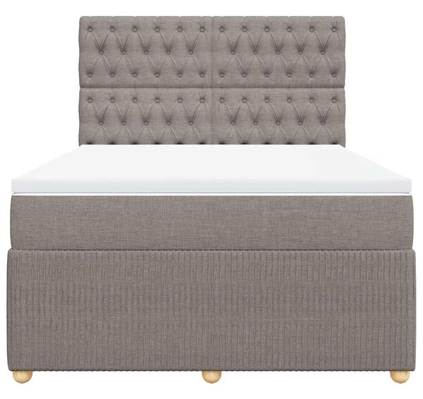 Box spring postel s matrací taupe 140x190 cm textil 3292062