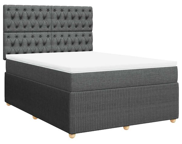 Box spring postel s matrací tmavě šedý 140 x 190 cm textil 3292059