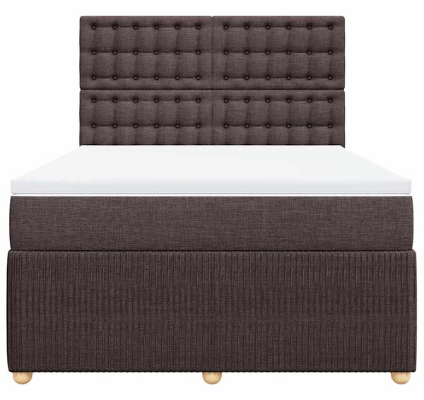 Box spring postel s matrací tmavě hnědá 140x190 cm textil 3292068