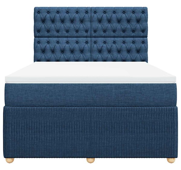 Box spring postel s matrací modrá 140x190 cm textil 3292064