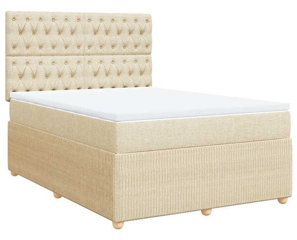 Box spring postel s matrací krémová 140x190 cm textil 3292063