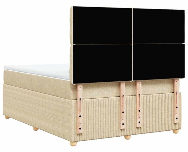 Box spring postel s matrací krémová 140x190 cm textil 3292063