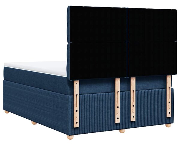 Box spring postel s matrací modrá 140x190 cm textil 3292064