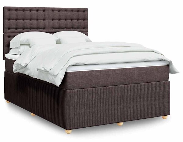 Box spring postel s matrací tmavě hnědá 140x190 cm textil 3292068