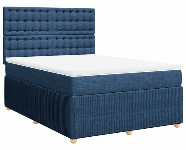 Box spring postel s matrací modrá 160x200 cm textil 3294427