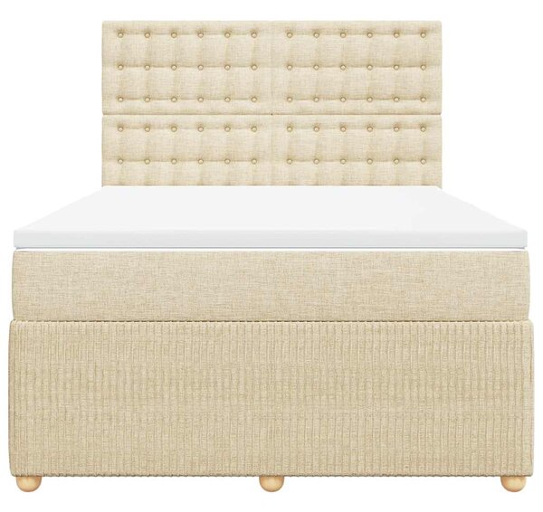 Box spring postel s matrací krémová 160x200 cm textil 3294426