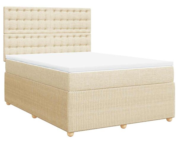 Box spring postel s matrací krémová 160x200 cm textil 3294426