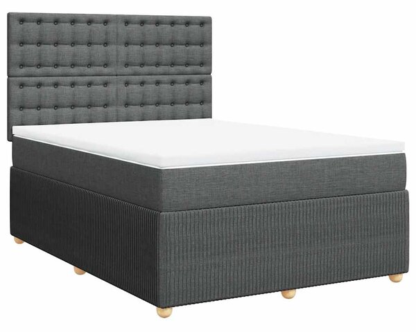 Box spring postel s matrací tmavě šedá 160x200 cm textil 3294422