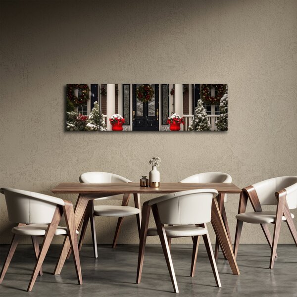 Obraz - Vánočně nazdobený dům (170x50 cm)
