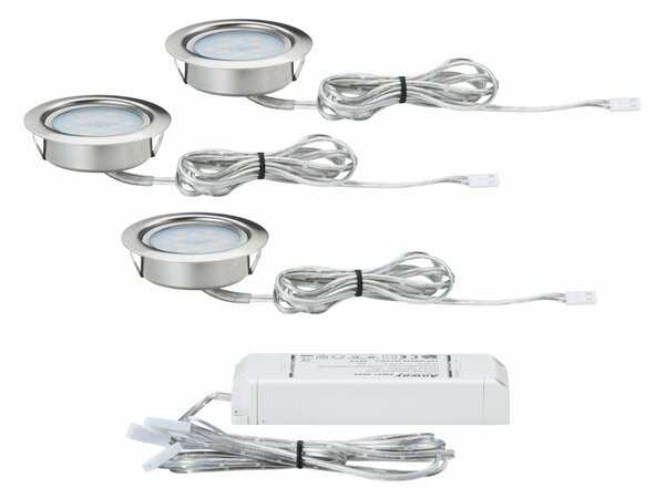 Paulmann zápustné svítidlo Micro Line LED 3x4,5W kartáčované železo SET 3KS 935.53 P 93553