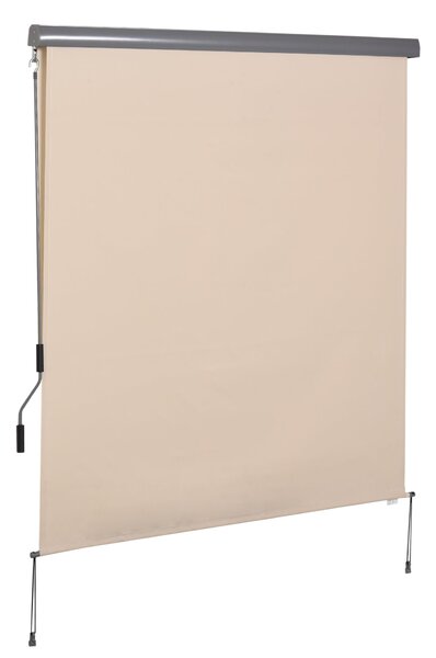 Outsunny Venkovní Rolovací Záclona 2,5 x 1,6 m Skladatelný Vertikální Sluneční Stín s Kličkou, Hliník a Polyester 280 g/m² UV50+ Ochrana pro Balkon, T