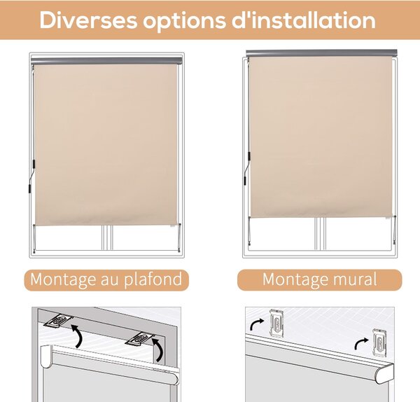Outsunny Venkovní Rolovací Záclona 2,5 x 1,6 m Skladatelný Vertikální Sluneční Stín s Kličkou, Hliník a Polyester 280 g/m² UV50+ Ochrana pro Balkon, T