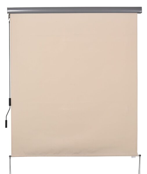 Outsunny Venkovní Rolovací Záclona 2,5 x 1,6 m Skladatelný Vertikální Sluneční Stín s Kličkou, Hliník a Polyester 280 g/m² UV50+ Ochrana pro Balkon, T