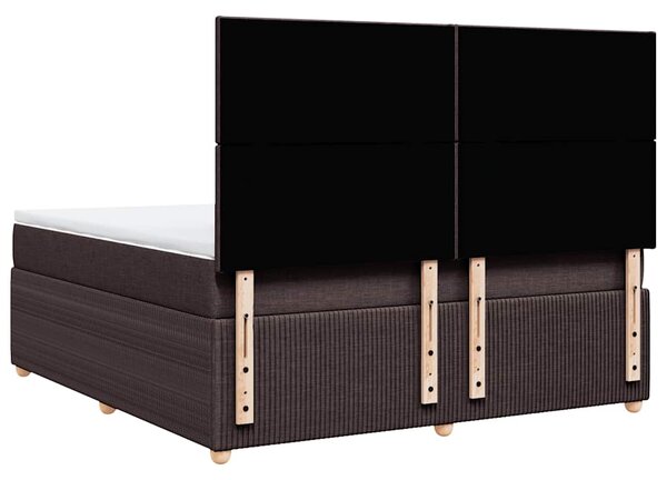 Box spring postel s matrací tmavě hnědá 180x200 cm textil 3292131