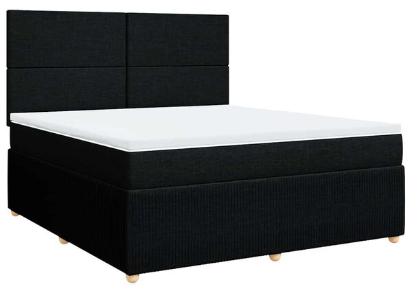 Box spring postel s matrací černá 180x200 cm textil 3292130