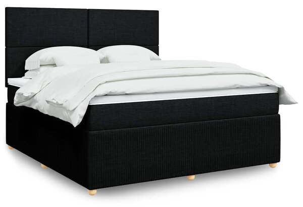 Box spring postel s matrací černá 180x200 cm textil 3292130