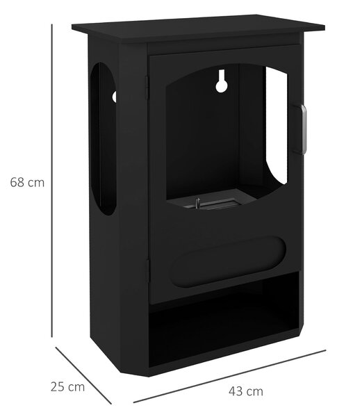 HOMCOM Moderní volně stojící bioethanolová kamna s nádrží 1,2L, přibližná doba hoření 3h, pokrytí 20-25 m² 43 x 25 x 68 cm Černá | Aosom