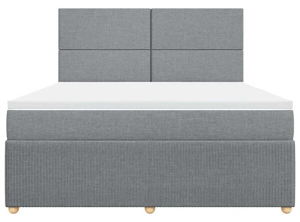 Box spring postel s matrací světle šedá 180 x 200 cm textil 3292128