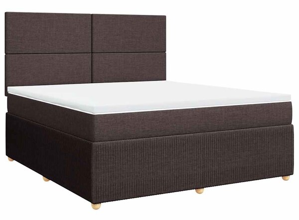 Box spring postel s matrací tmavě hnědá 180x200 cm textil 3292131