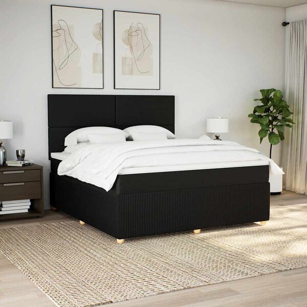 Box spring postel s matrací černá 180x200 cm textil 3292130